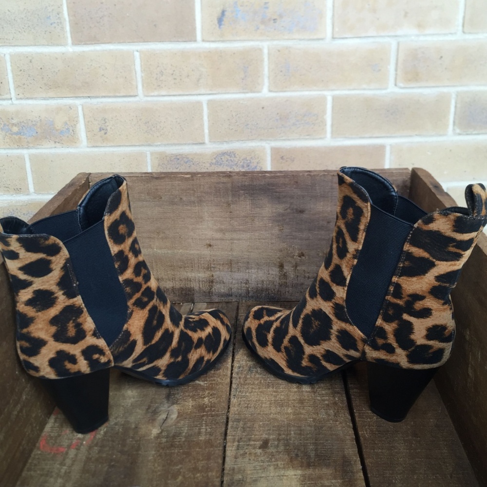 Liliana Women's Ankle Boots Animal Print Booties - Picture 5 of 8